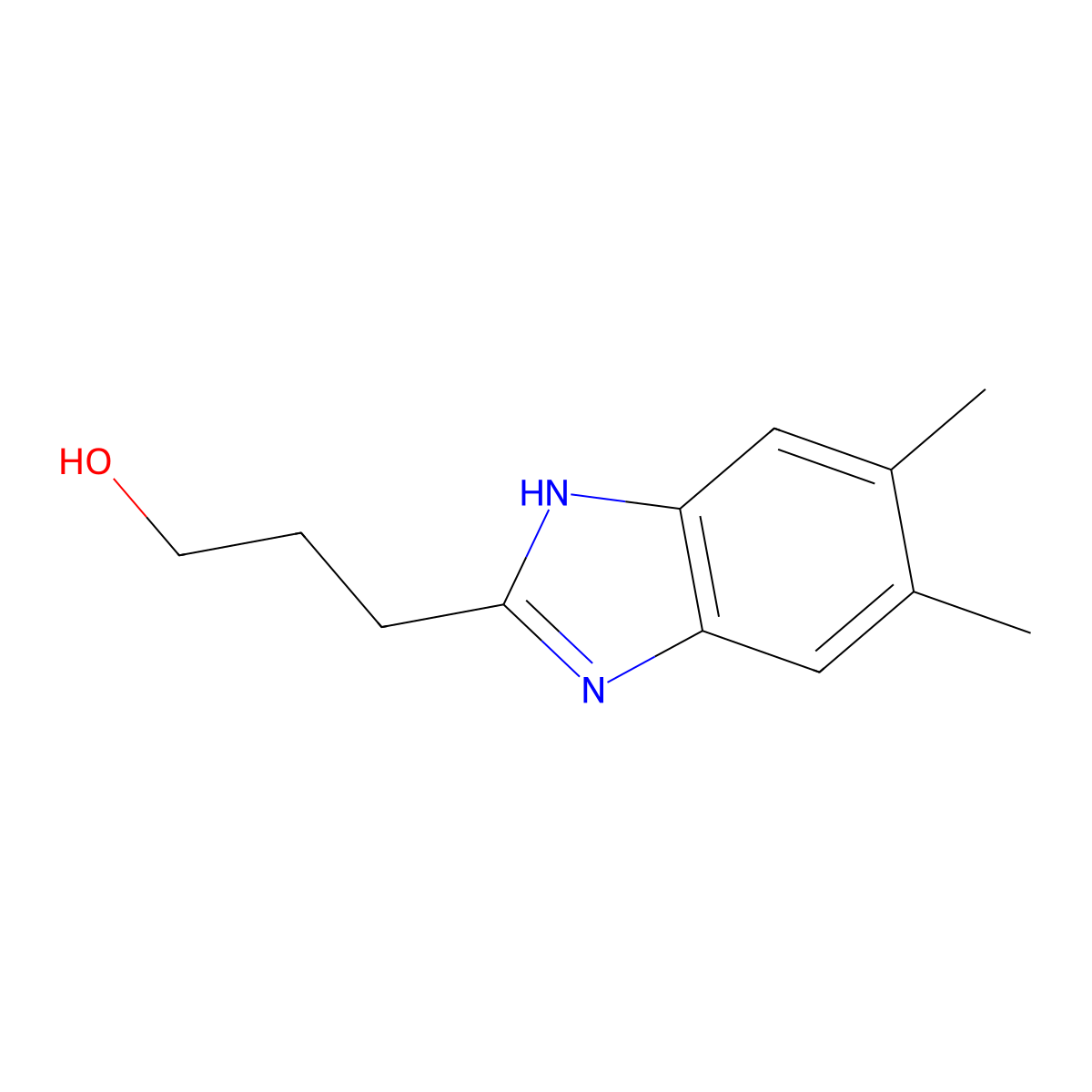 3-(5,6-dimethyl-1H-benzimidazol-2-yl)-1-propanol molecular structure, CAS 10252-92-3