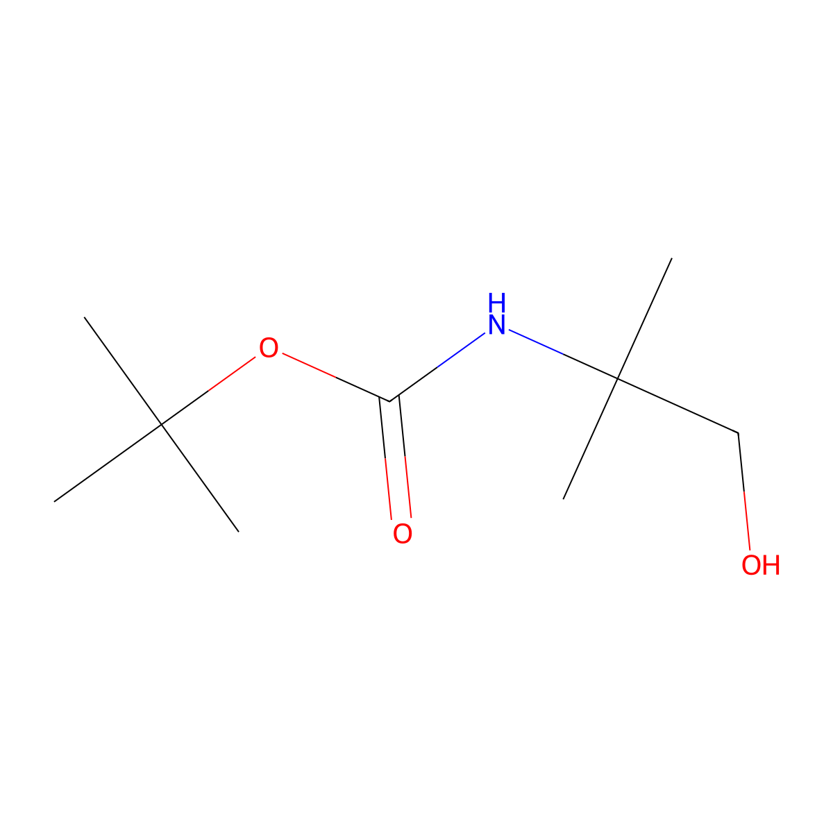 tert-butyl N-(1-hydroxy-2-methylpropan-2-yl)carbamate molecular structure, CAS 102520-97-8