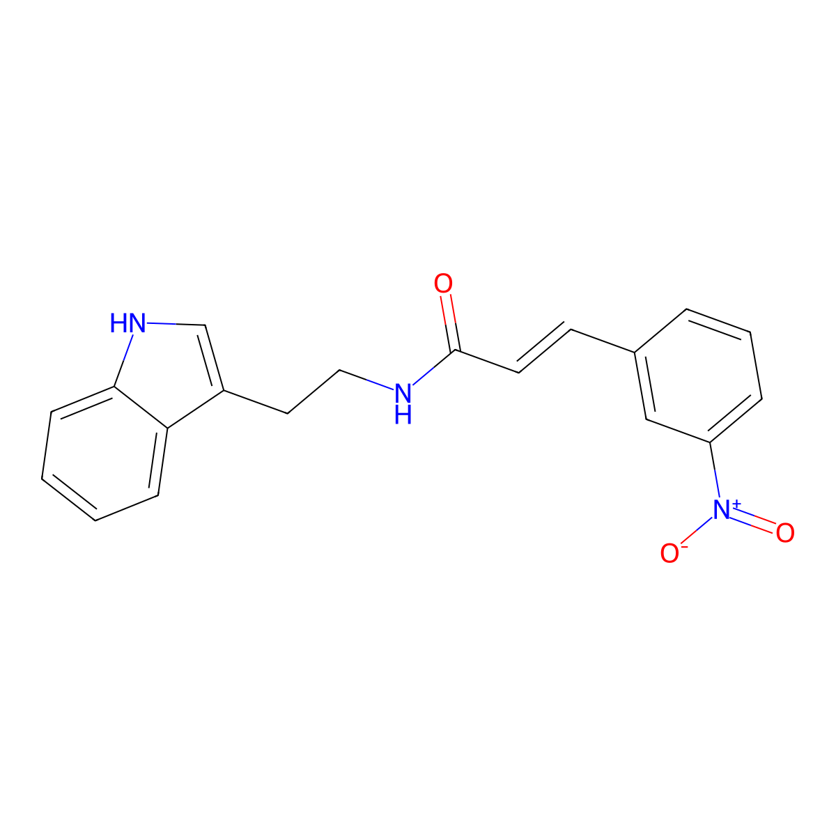 N-[2-(1H-indol-3-yl)ethyl]-3-(3-nitrophenyl)prop-2-enamide molecular structure, CAS 1025205-49-5