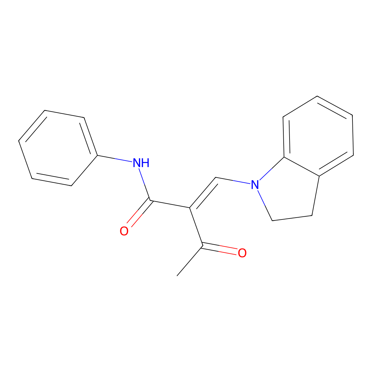 2-Acetyl-3-indolinyl-N-phenylprop-2-enamide molecular structure, CAS 1025209-24-8
