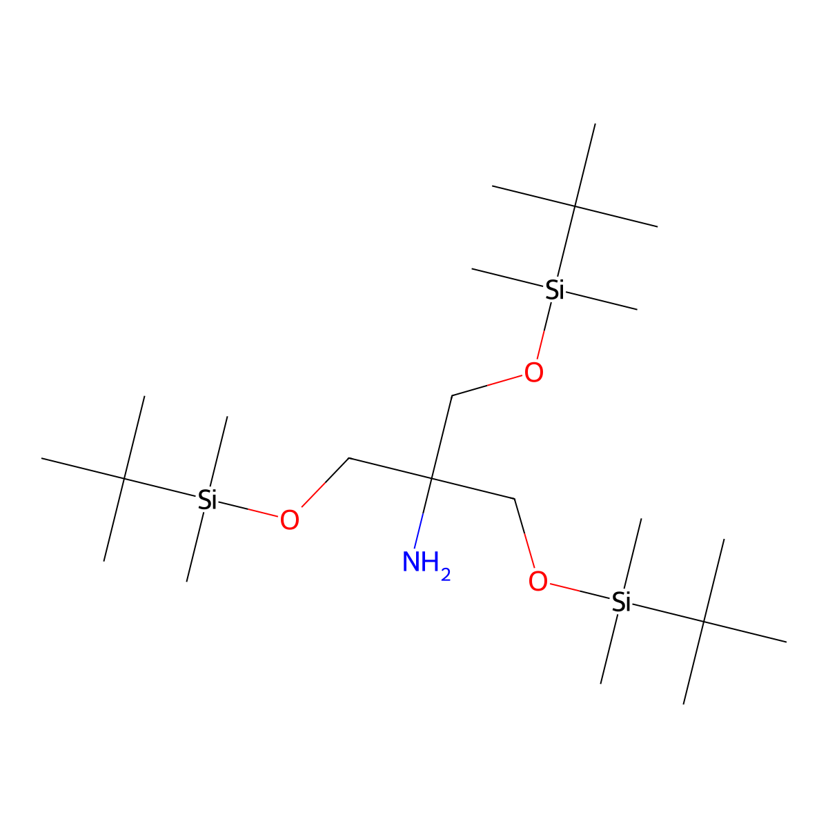 6-(((tert-Butyldimethylsilyl)oxy)methyl)-2,2,3,3,9,9,10,10-octamethyl-4,8-dioxa-3,9-disilaundecan-6-amine molecular structure, CAS 102522-47-4