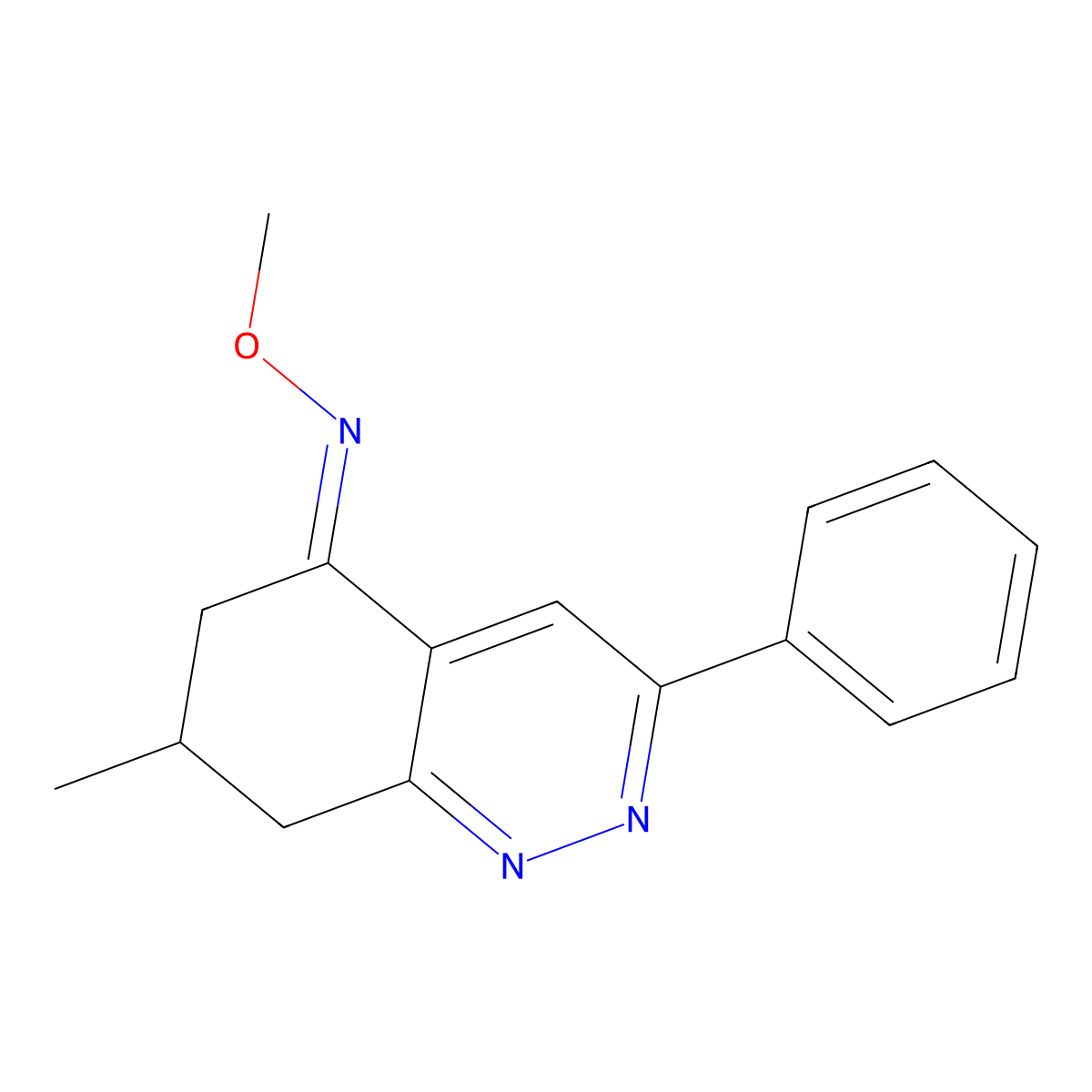 N-methoxy-7-methyl-3-phenyl-7,8-dihydro-6H-cinnolin-5-imine molecular structure, CAS 1025221-05-9