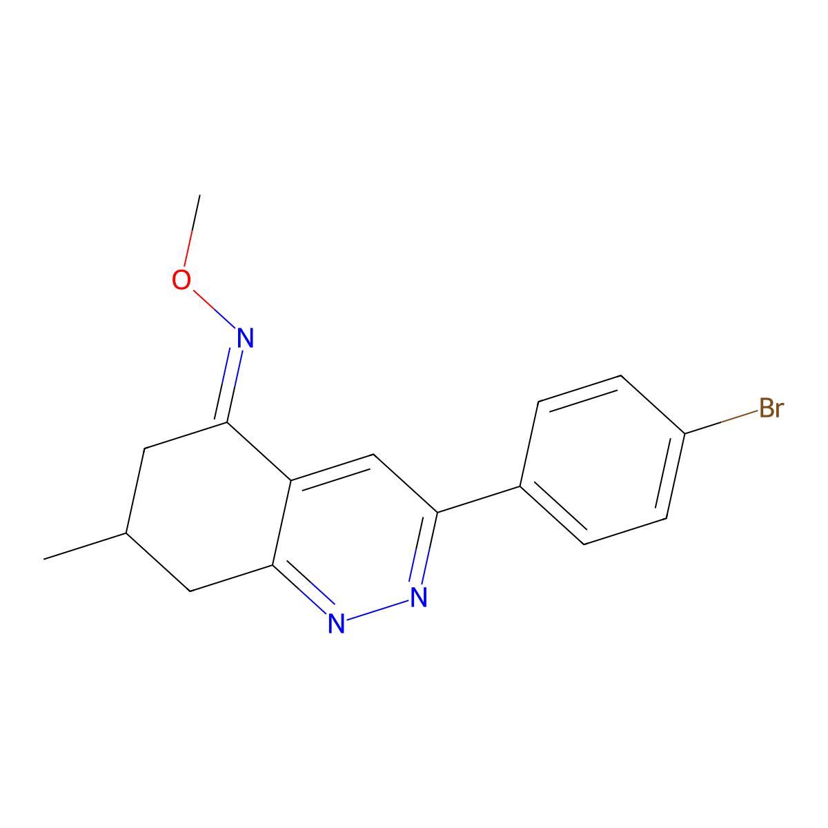 3-(4-bromophenyl)-N-methoxy-7-methyl-7,8-dihydro-6H-cinnolin-5-imine molecular structure, CAS 1025221-24-2