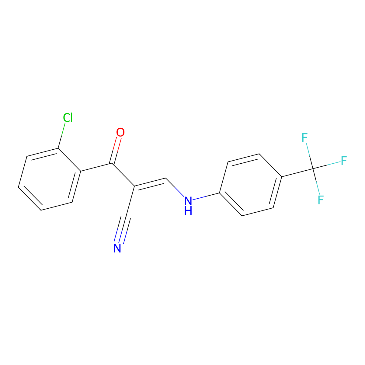 (E)-2-(2-chlorobenzoyl)-3-[4-(trifluoromethyl)anilino]prop-2-enenitrile molecular structure, CAS 1025263-05-1