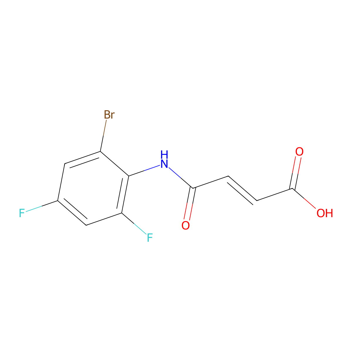 (2E)-3-[(2-bromo-4,6-difluorophenyl)carbamoyl]prop-2-enoic acid molecular structure, CAS 1025273-83-9