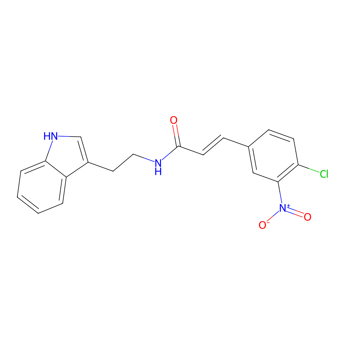 (E)-3-(4-chloro-3-nitrophenyl)-N-[2-(1H-indol-3-yl)ethyl]prop-2-enamide molecular structure, CAS 1025276-57-6