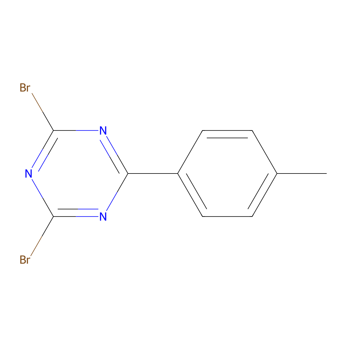 2,4-Dibromo-6-(4-tolyl)-1,3,5-triazine molecular structure, CAS 102528-26-7
