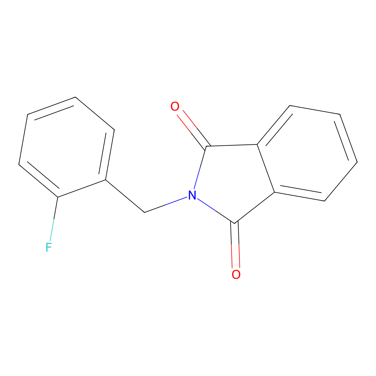 2-[(2-Fluorophenyl)methyl]isoindole-1,3-dione molecular structure, CAS 10253-07-3