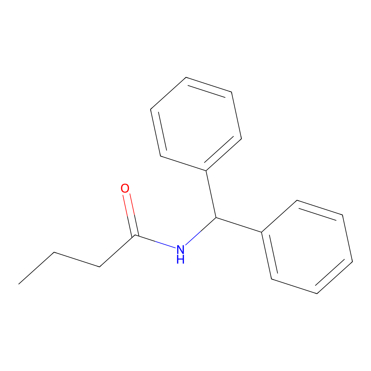 N-benzhydrylbutanamide molecular structure, CAS 10253-96-0