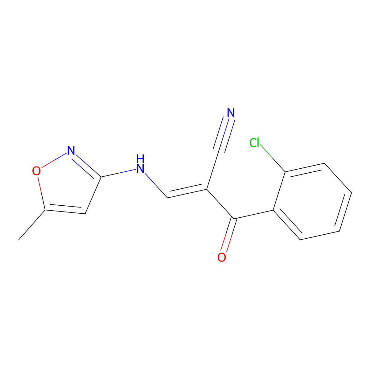 (2E)-2-[(E)-2-chlorobenzoyl]-3-[(5-methyl-1,2-oxazol-3-yl)amino]prop-2-enenitrile molecular structure, CAS 1025301-03-4