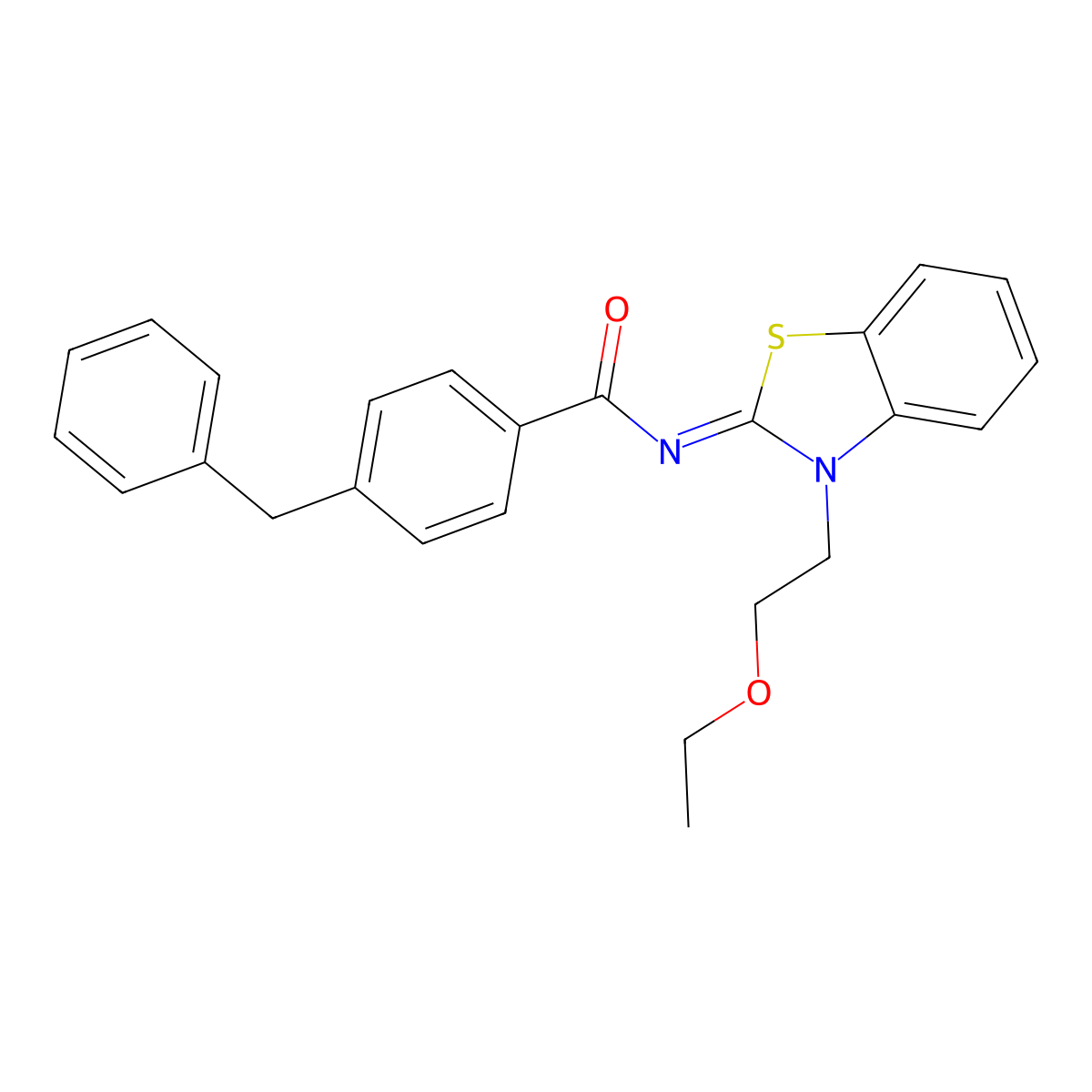 (Z)-4-benzyl-N-(3-(2-ethoxyethyl)benzo[d]thiazol-2(3H)-ylidene)benzamide molecular structure, CAS 1025301-62-5