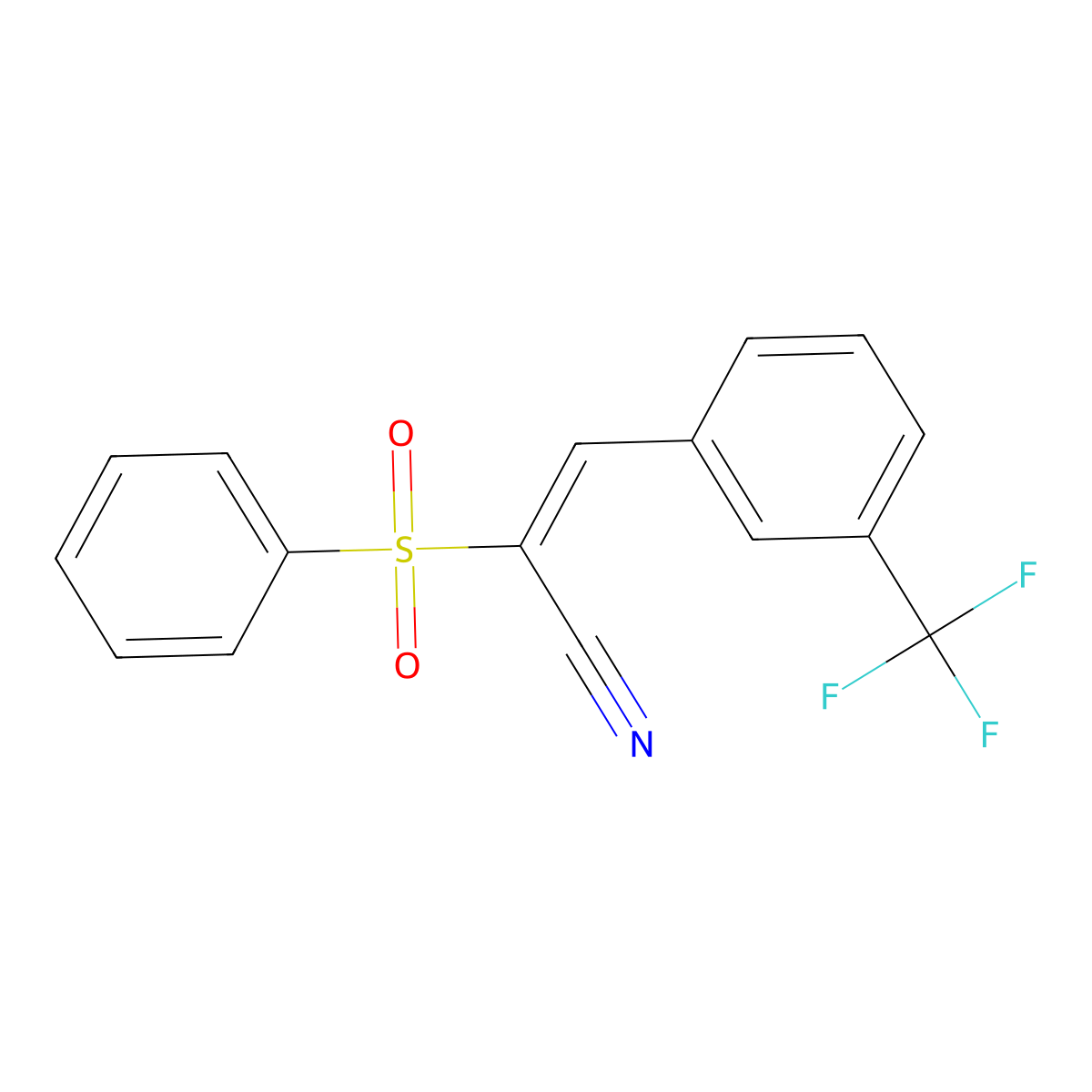 2-(Phenylsulfonyl)-3-(3-(trifluoromethyl)phenyl)prop-2-enenitrile molecular structure, CAS 1025308-30-8