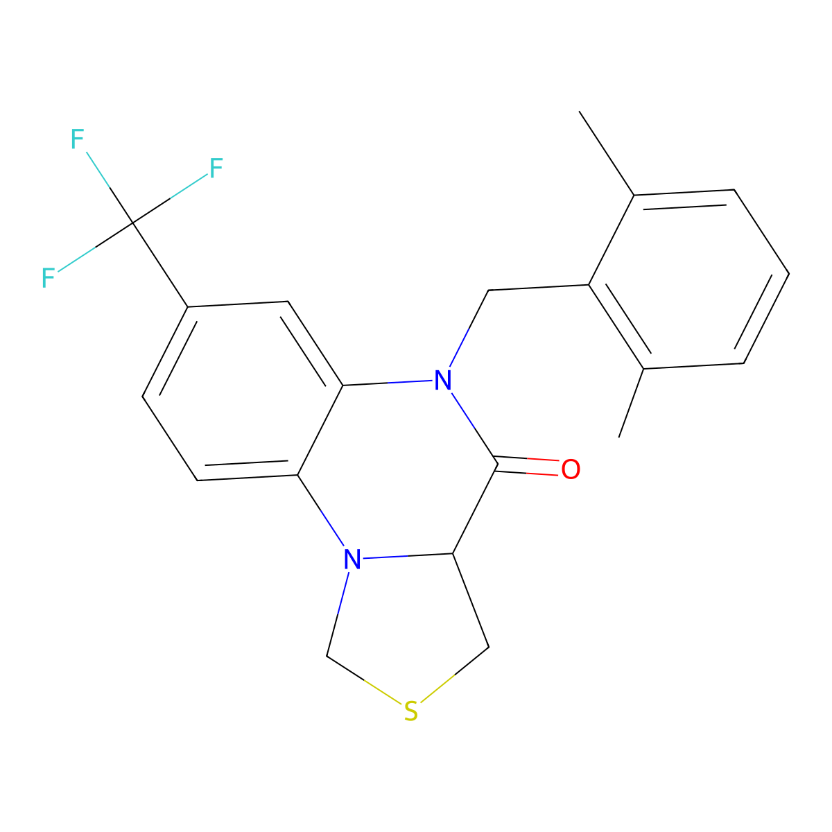 5-(2,6-dimethylbenzyl)-7-(trifluoromethyl)-3,3a-dihydro[1,3]thiazolo[3,4-a]quinoxalin-4(5H)-one molecular structure, CAS 1025332-07-3