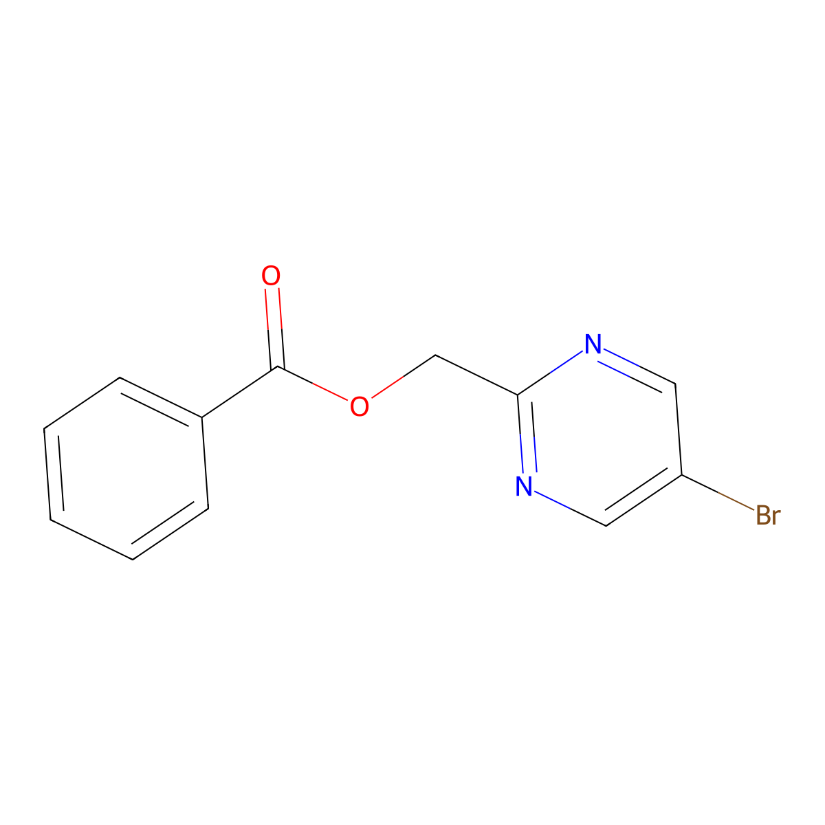 (5-Bromopyrimidin-2-yl)methyl benzoate molecular structure, CAS 1025351-12-5