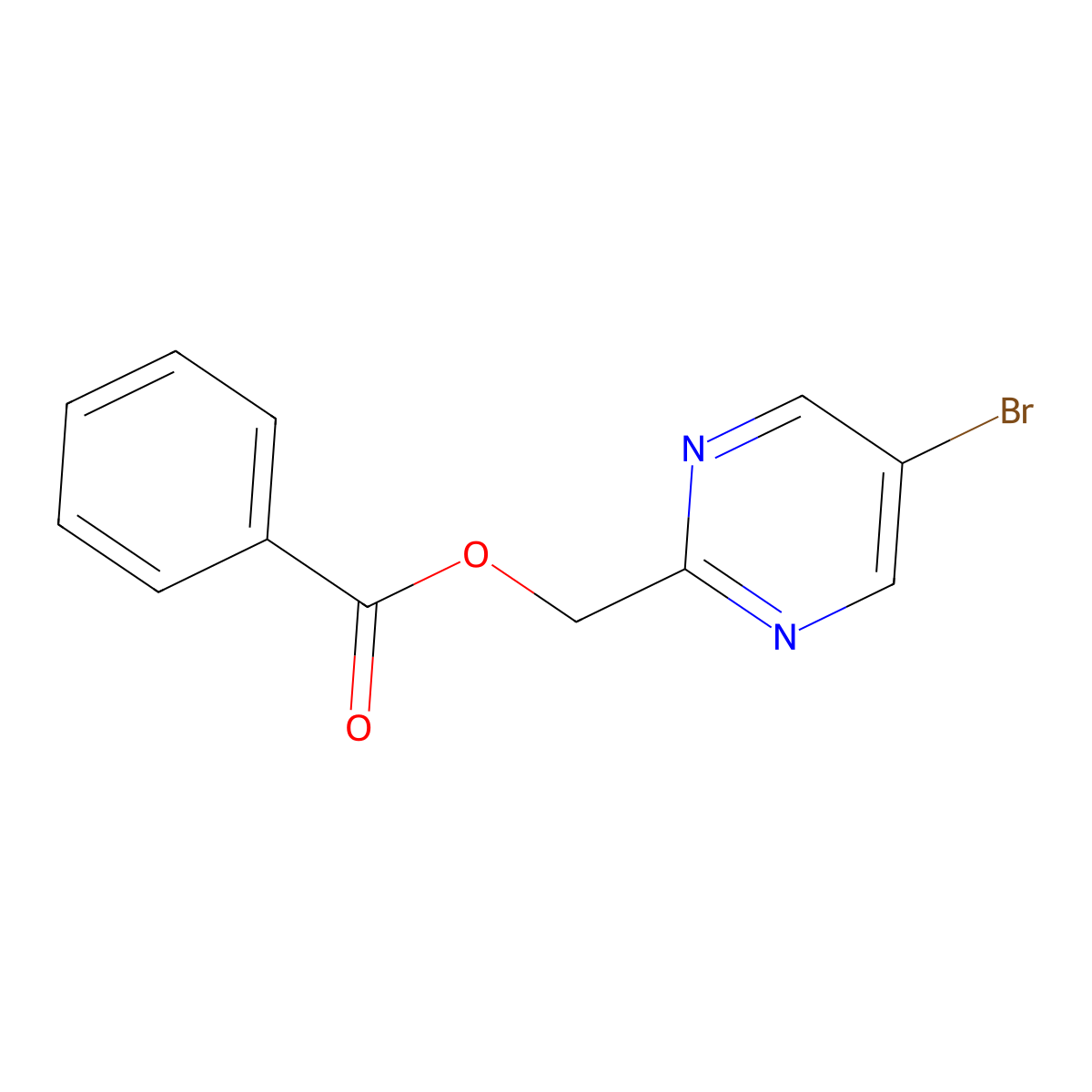 (5-Bromopyrimidin-2-yl)methyl benzoate molecular structure, CAS 1025351-12-5