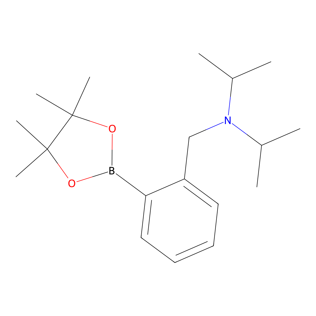 N-isopropyl-N-(2-(4,4,5,5-tetramethyl-1,3,2-dioxaborolan-2-yl)benzyl)propan-2-amine molecular structure, CAS 1025366-09-9