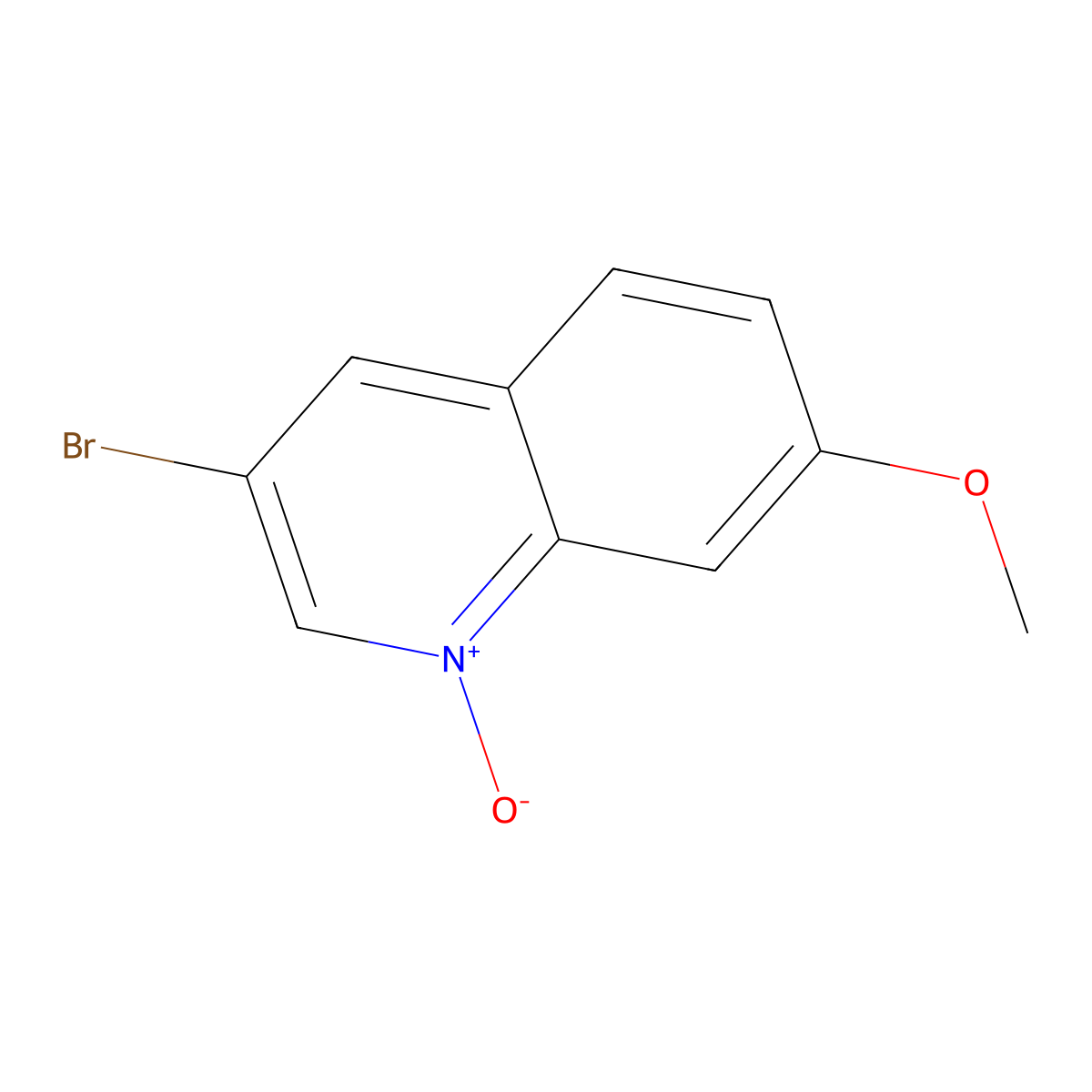 3-Bromo-7-methoxyquinoline 1-oxide molecular structure, CAS 1025369-72-5