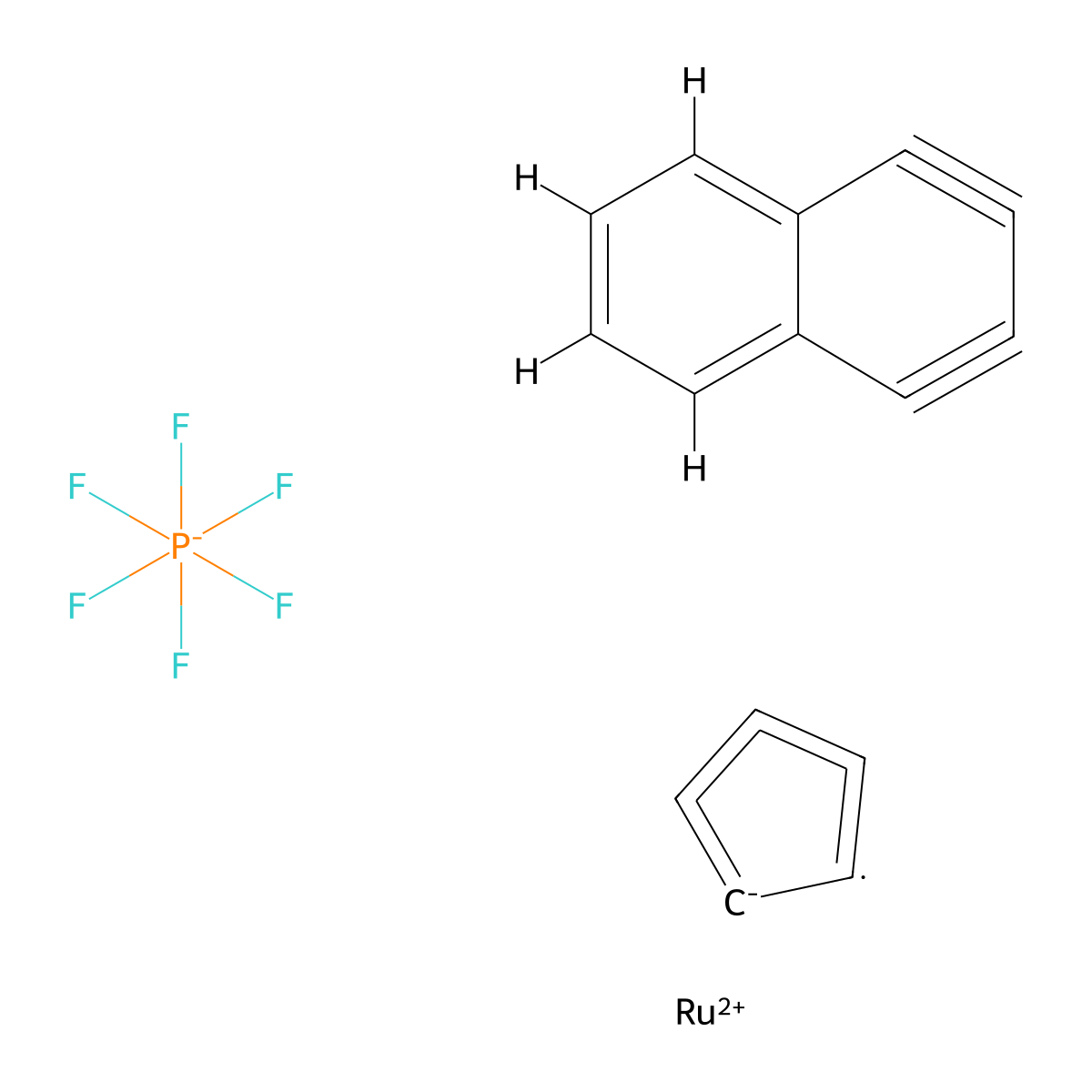 Cyclopentadienyl(η6-napthalene)ruthenium(II) hexafluorophosphate molecular structure, CAS 102538-40-9