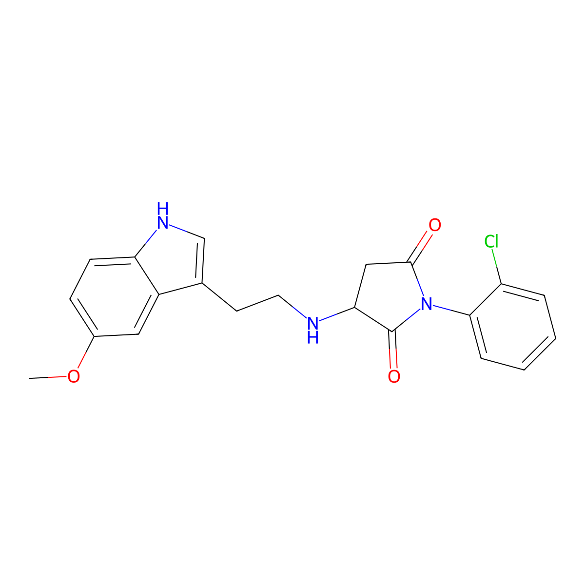 1-(2-chlorophenyl)-3-{[2-(5-methoxy-1H-indol-3-yl)ethyl]amino}pyrrolidine-2,5-dione molecular structure, CAS 1025382-37-9