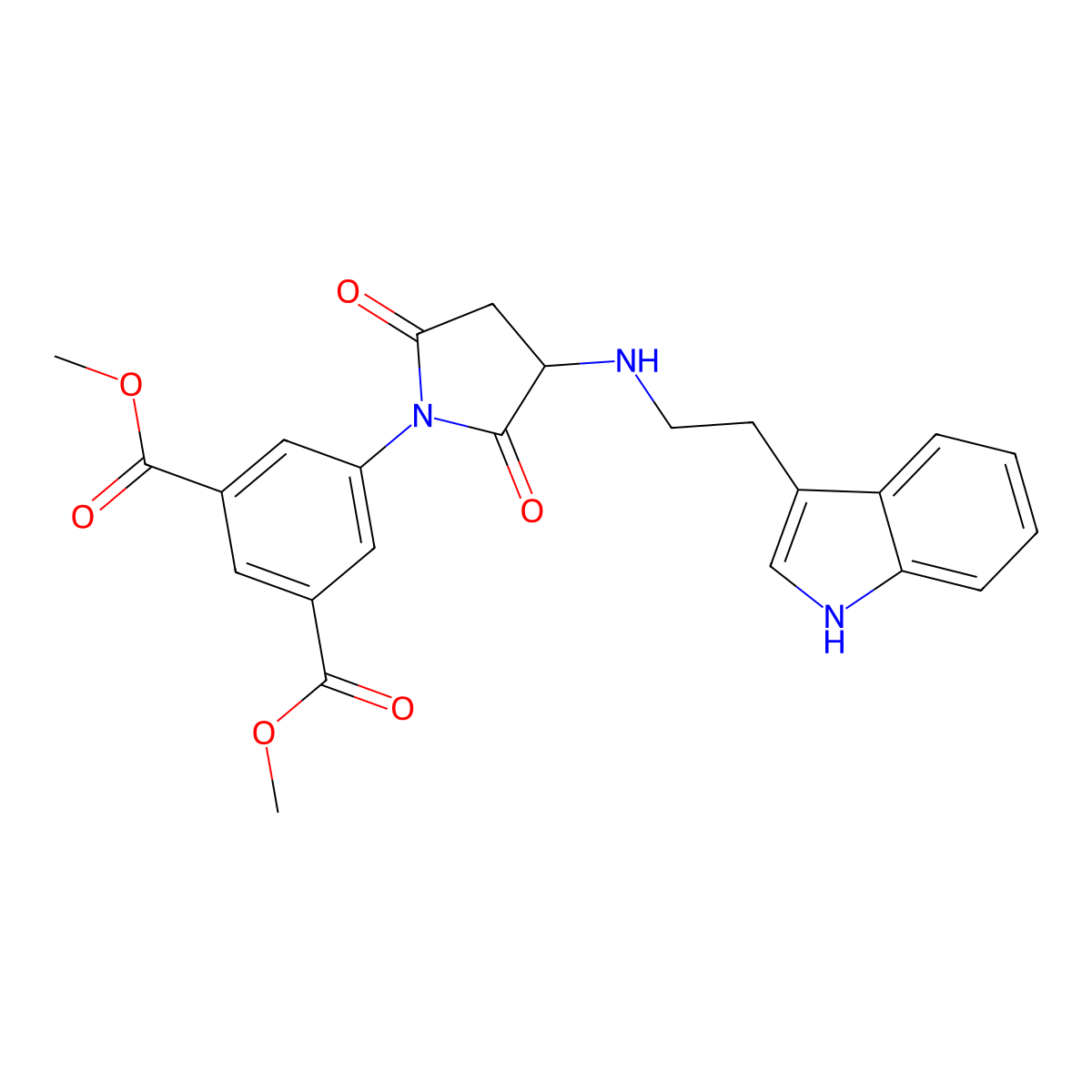dimethyl 5-(3-{[2-(1H-indol-3-yl)ethyl]amino}-2,5-dioxopyrrolidin-1-yl)benzene-1,3-dicarboxylate molecular structure, CAS 1025382-58-4