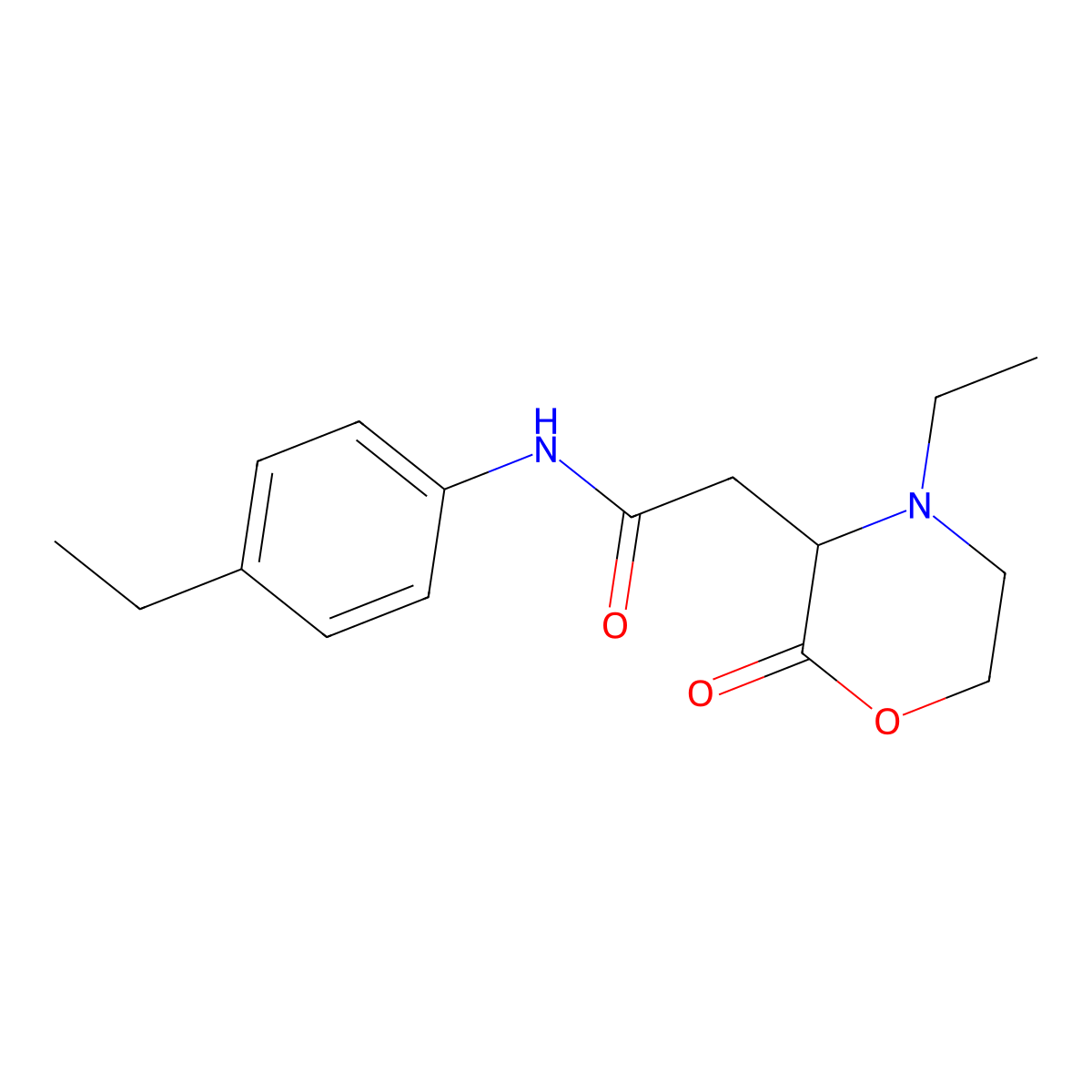 2-(4-ethyl-2-oxomorpholin-3-yl)-N-(4-ethylphenyl)acetamide molecular structure, CAS 1025385-96-9