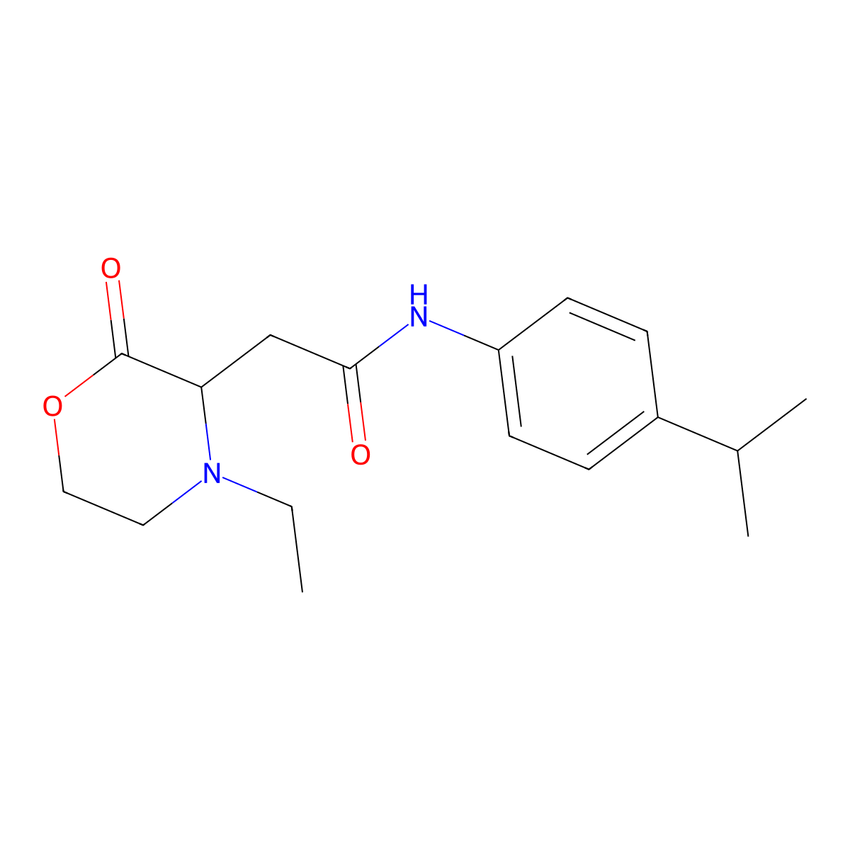 2-(4-ethyl-2-oxomorpholin-3-yl)-N-[4-(propan-2-yl)phenyl]acetamide molecular structure, CAS 1025387-58-9