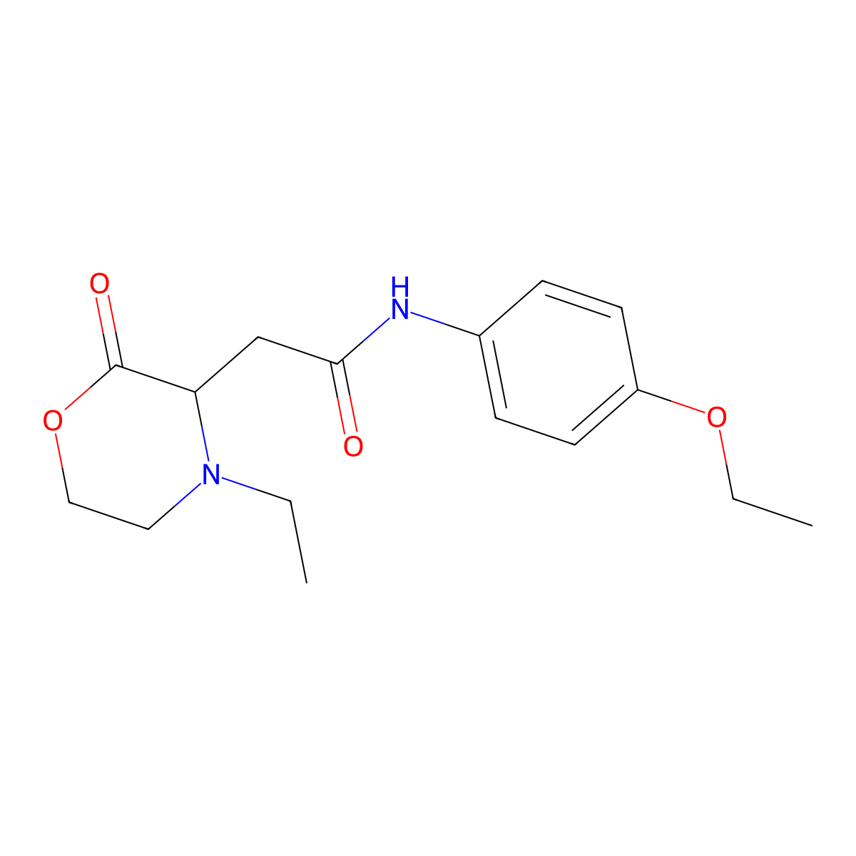 N-(4-ethoxyphenyl)-2-(4-ethyl-2-oxomorpholin-3-yl)acetamide molecular structure, CAS 1025387-82-9