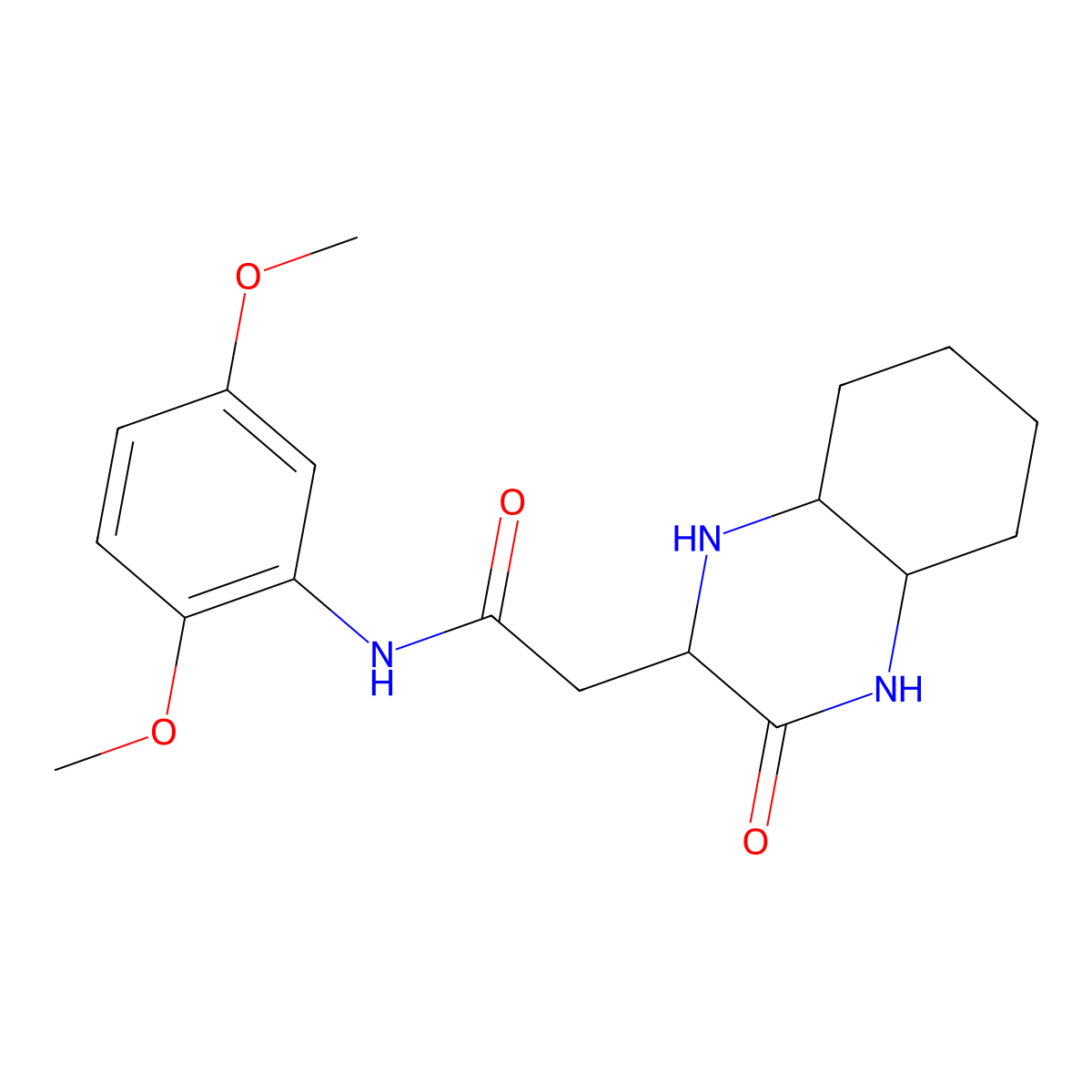 N-(2,5-dimethoxyphenyl)-2-(3-oxodecahydroquinoxalin-2-yl)acetamide molecular structure, CAS 1025388-50-4