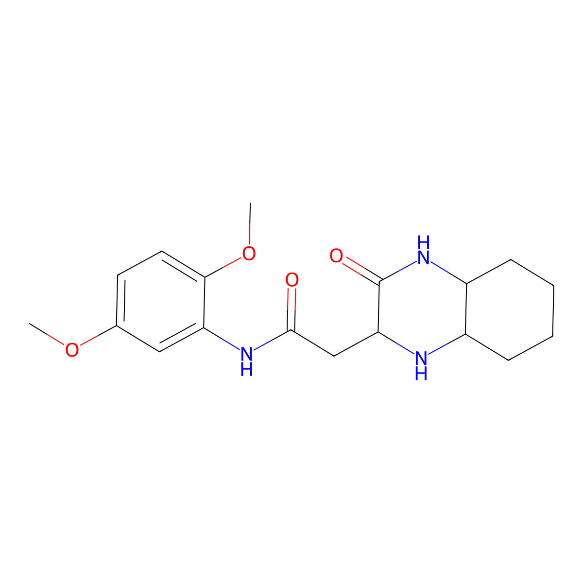 N-(2,5-dimethoxyphenyl)-2-(3-oxodecahydroquinoxalin-2-yl)acetamide molecular structure, CAS 1025388-50-4