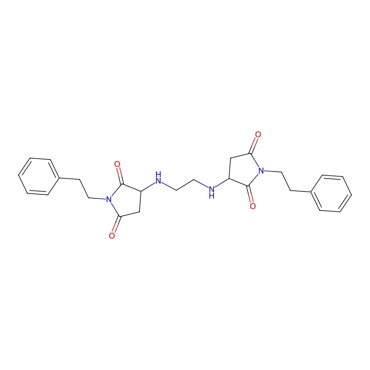 3,3'-(Ethane-1,2-diyldiimino)bis[1-(2-phenylethyl)pyrrolidine-2,5-dione] molecular structure, CAS 1025388-73-1