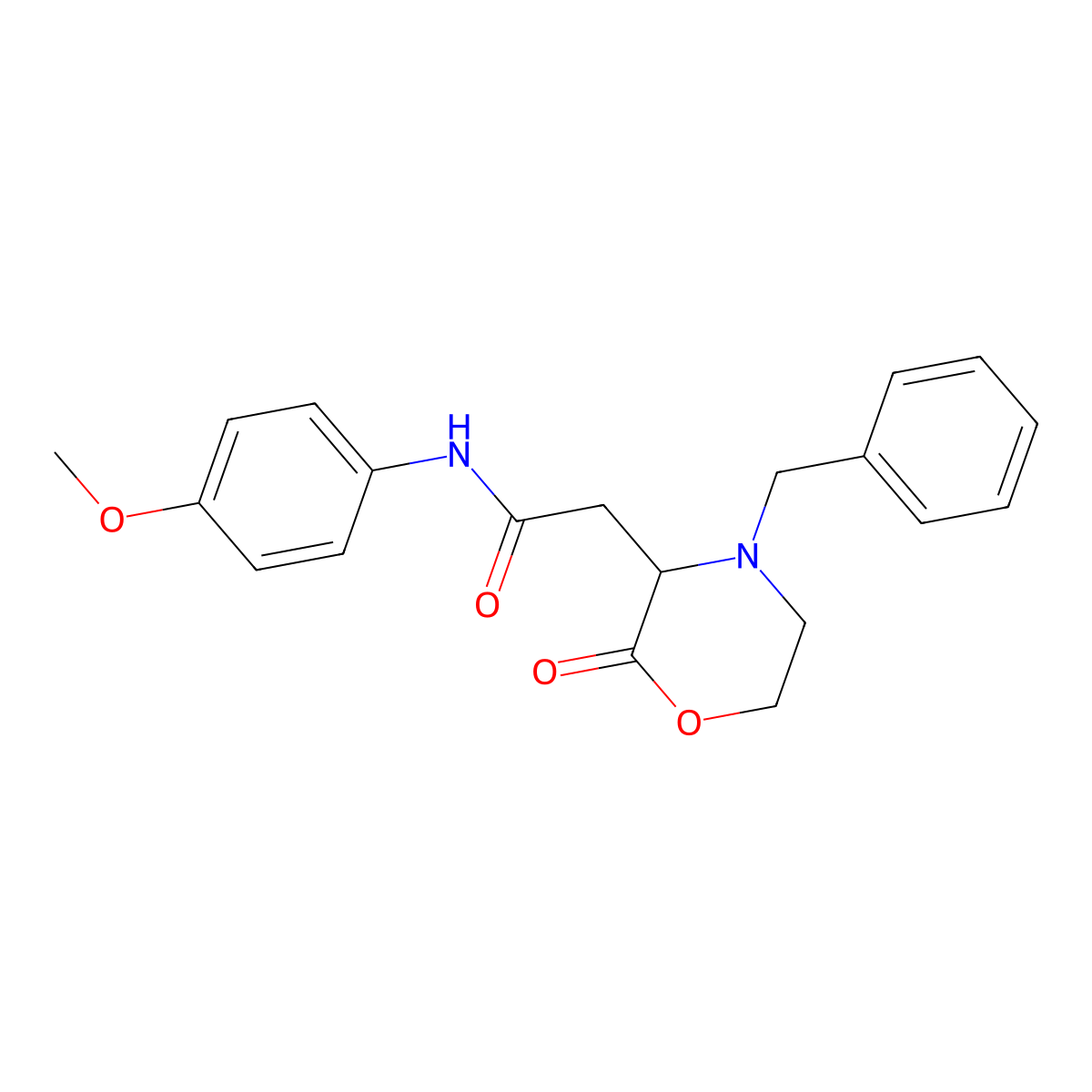 2-(4-benzyl-2-oxomorpholin-3-yl)-N-(4-methoxyphenyl)acetamide molecular structure, CAS 1025388-82-2