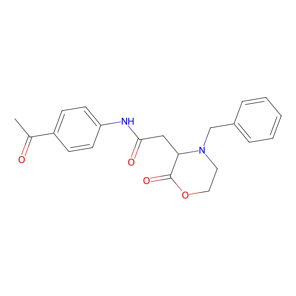 N-(4-acetylphenyl)-2-(4-benzyl-2-oxomorpholin-3-yl)acetamide molecular structure, CAS 1025388-92-4
