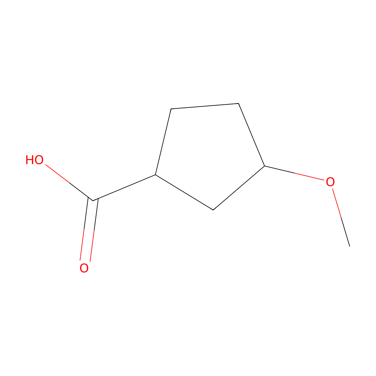 3-Methoxycyclopentane-1-carboxylic acid molecular structure, CAS 102539-67-3