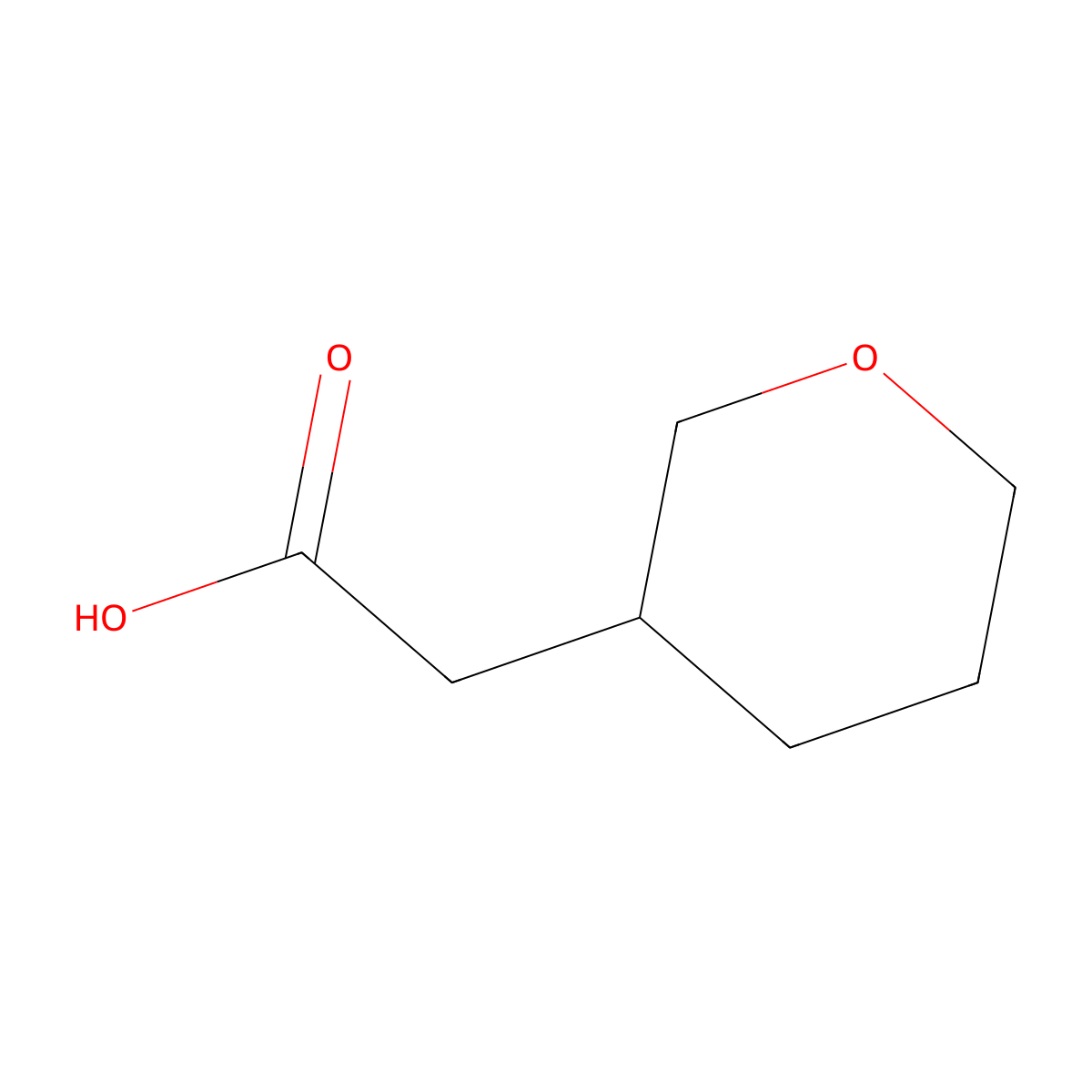 2-(Oxan-3-yl)acetic acid molecular structure, CAS 102539-71-9