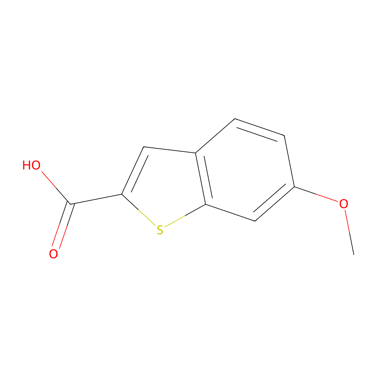 6-Methoxy-1-benzothiophene-2-carboxylic acid molecular structure, CAS 102539-79-7