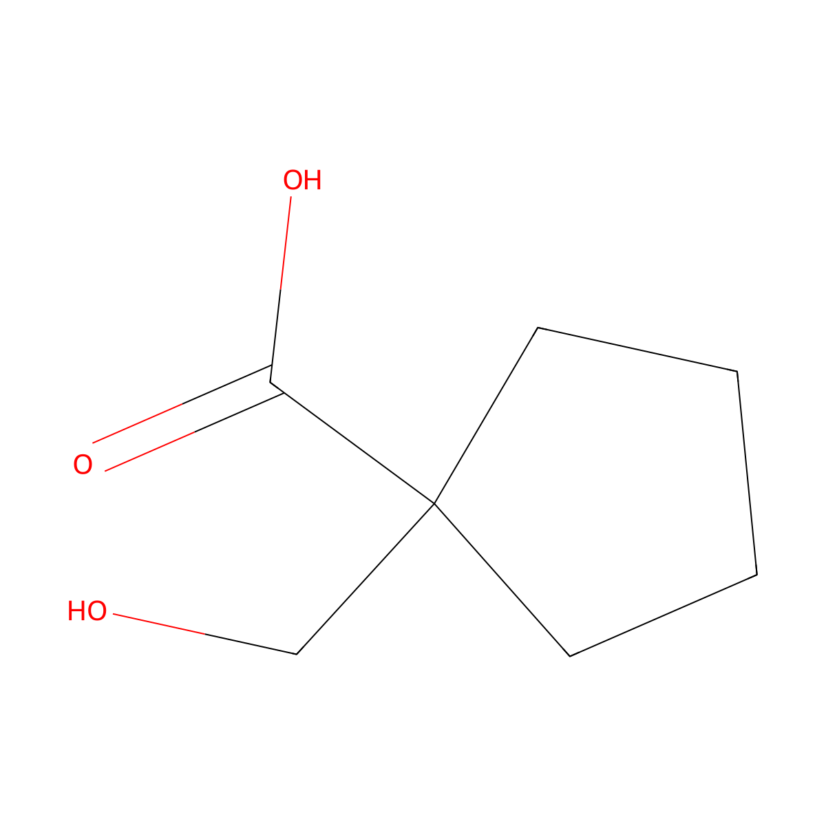 1-(Hydroxymethyl)cyclopentane-1-carboxylic acid molecular structure, CAS 102539-92-4