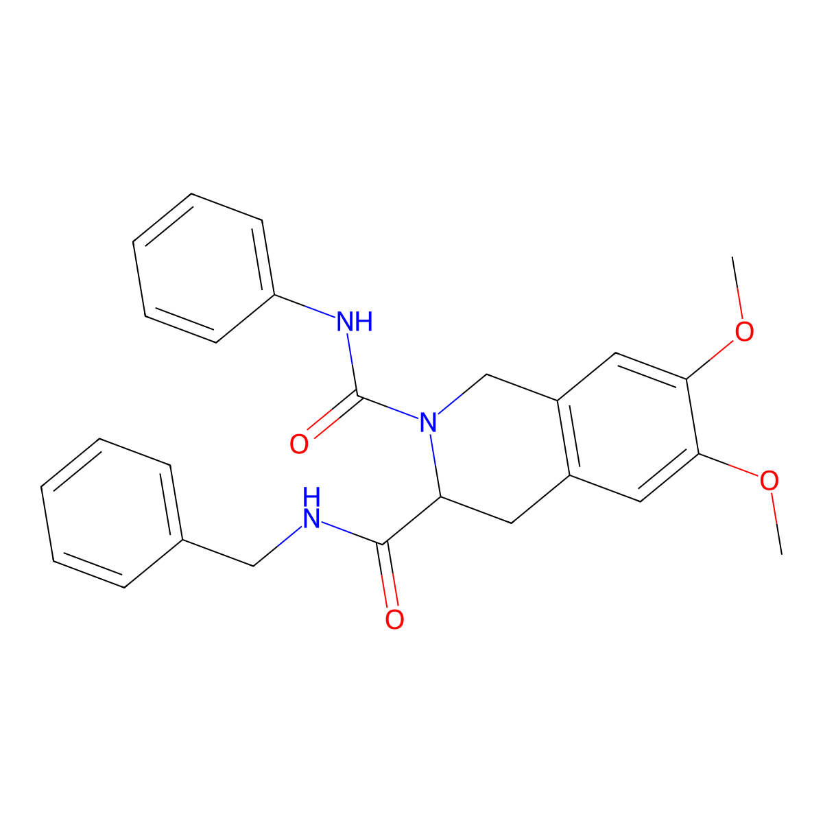 N~3~-benzyl-6,7-dimethoxy-N~2~-phenyl-3,4-dihydroisoquinoline-2,3(1H)-dicarboxamide molecular structure, CAS 1025390-07-1