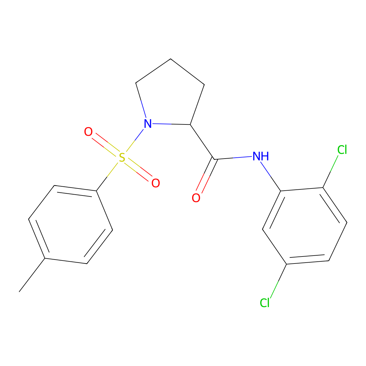 N-(2,5-dichlorophenyl)-1-[(4-methylphenyl)sulfonyl]-2-pyrrolidinecarboxamide molecular structure, CAS 1025392-96-4