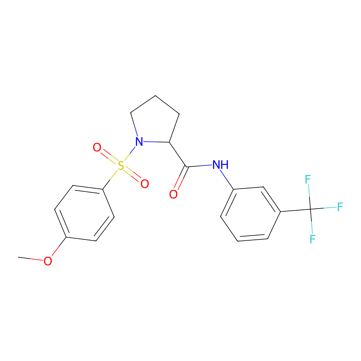 1-[(4-methoxyphenyl)sulfonyl]-N-[3-(trifluoromethyl)phenyl]prolinamide molecular structure, CAS 1025393-07-0