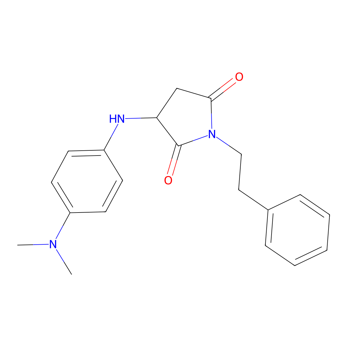 3-((4-(Dimethylamino)phenyl)amino)-1-phenethylpyrrolidine-2,5-dione molecular structure, CAS 1025395-93-0