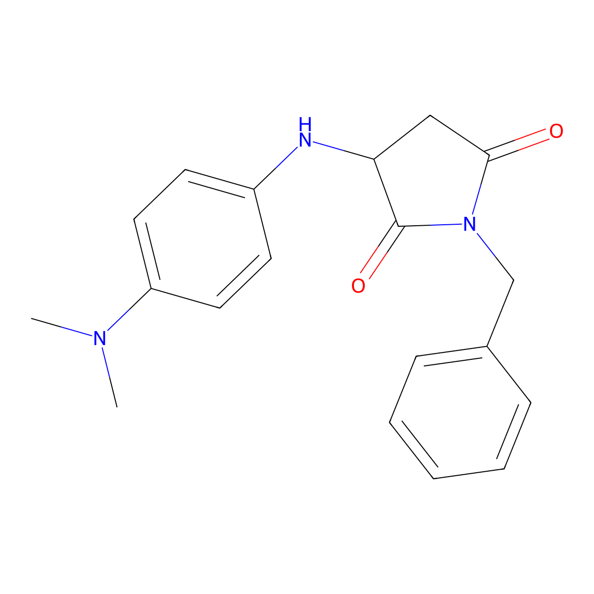 1-Benzyl-3-((4-(dimethylamino)phenyl)amino)pyrrolidine-2,5-dione molecular structure, CAS 1025396-05-7