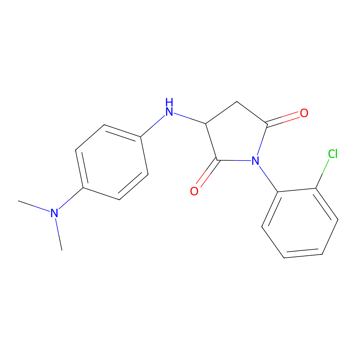1-(2-Chlorophenyl)-3-((4-(dimethylamino)phenyl)amino)pyrrolidine-2,5-dione molecular structure, CAS 1025396-09-1