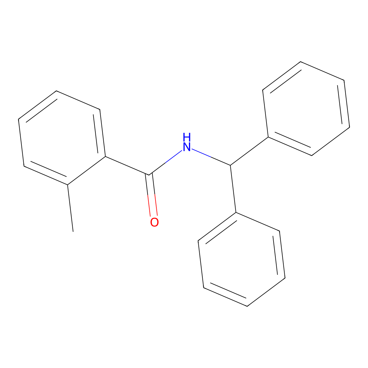 N-benzhydryl-2-methylbenzamide molecular structure, CAS 10254-11-2
