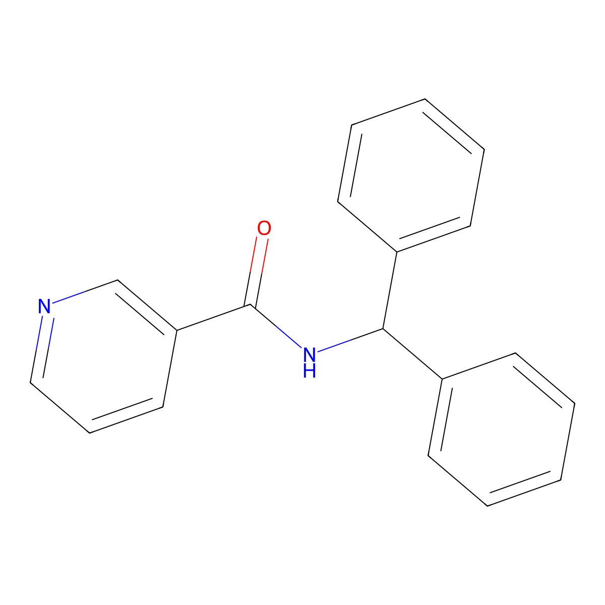 N-benzhydrylpyridine-3-carboxamide molecular structure, CAS 10254-15-6