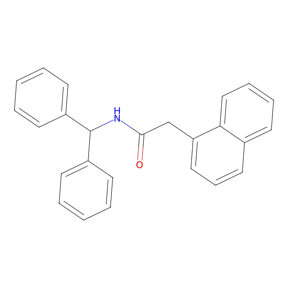 N-benzhydryl-2-naphthalen-1-ylacetamide molecular structure, CAS 10254-45-2