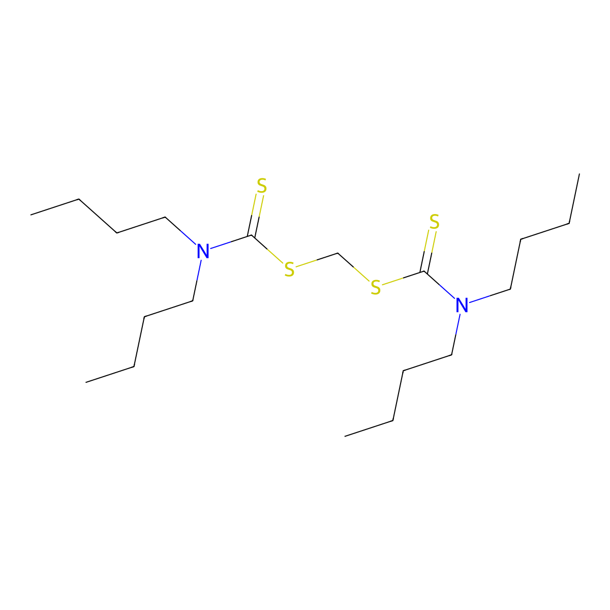 Dibutyl-carbamodithioic acid, methylene ester molecular structure, CAS 10254-57-6