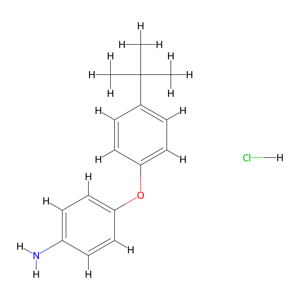 Benzenamine, 4-[4-(1,1-dimethylethyl)phenoxy]-, hydrochloride (1:1) molecular structure, CAS 10254-86-1