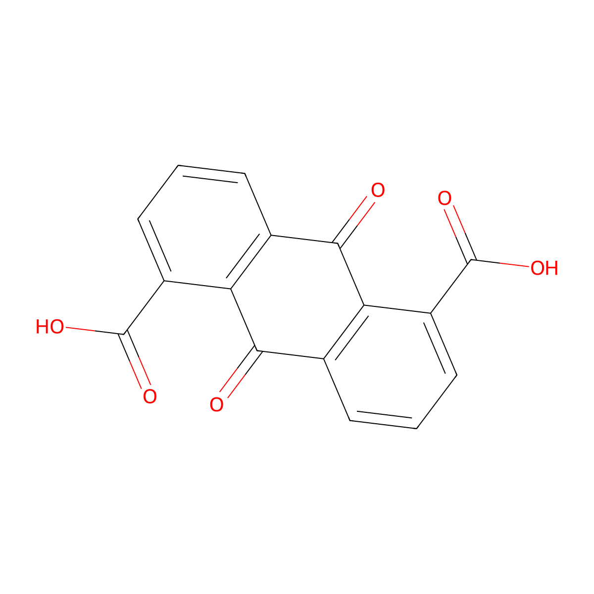 9,10-Dihydro-9,10-dioxo-1,5-anthracenedicarboxylic acid molecular structure, CAS 10254-93-0