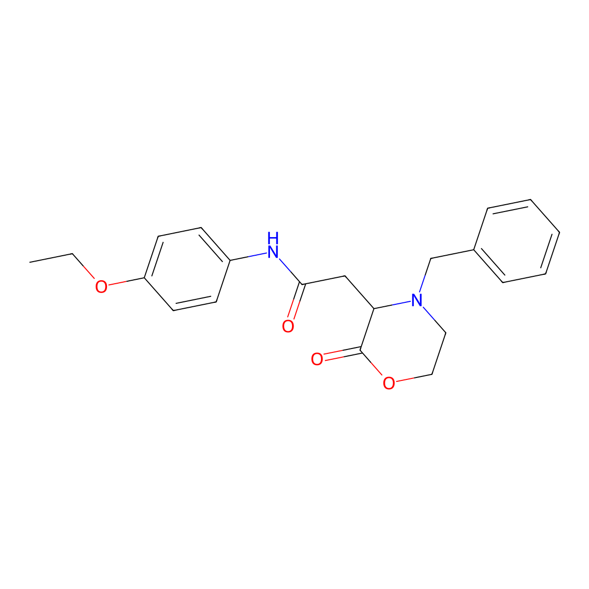 2-(4-benzyl-2-oxomorpholin-3-yl)-N-(4-ethoxyphenyl)acetamide molecular structure, CAS 1025404-62-9