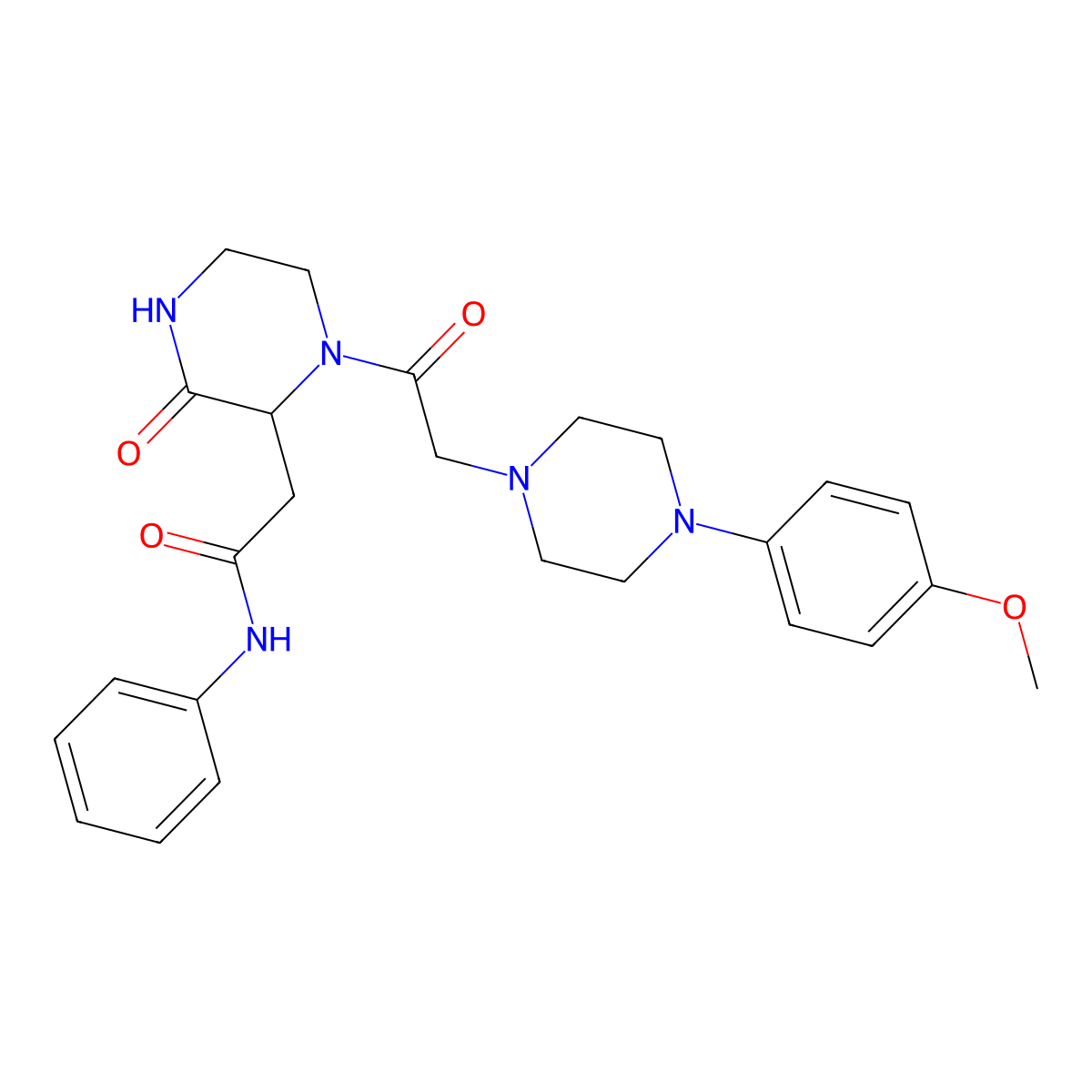2-(1-{[4-(4-methoxyphenyl)piperazin-1-yl]acetyl}-3-oxopiperazin-2-yl)-N-phenylacetamide molecular structure, CAS 1025404-65-2